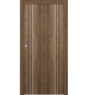 Optima 2V Pecan Nutwood Bi-folding doors