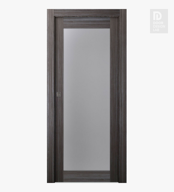 Palladio 207 Vetro Gray Oak Pocket doors
