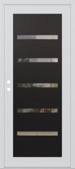 Diamond C7 36" x 80" white/white clear Glass Panel black RHI