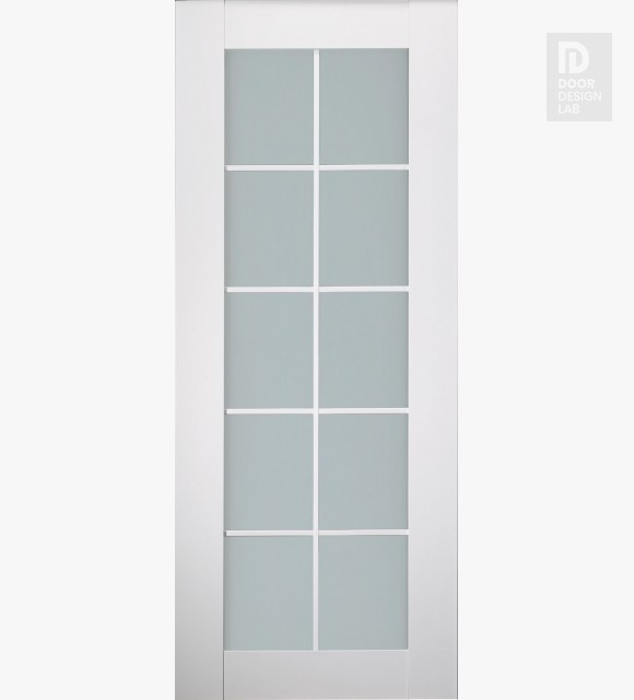 DOOR SLAB SMART PRO 10 LITE VETRO POLAR WHITE 32" X 80" X 1 3/4" TEMPERED FROSTED GLASS