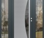 Modern Steel Front Door Diamond C13 64" x 80" anthracite/anthracite mirrored Glass Panel stainless steel LHI with 2 Sidelites clear Glass