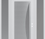 Modern Steel Front Door Diamond C13 68" x 96" white/white frosted Glass Panel stainless steel LHI with 2 Sidelites and Transom frosted Glass