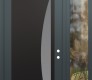 Modern Steel Front Door Diamond C13 48" x 96" anthracite/anthracite frosted Glass Panel black LHI with Sidelite and Transom clear Glass