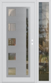 Diamond C3 52" x 80" white/white clear Glass Panel stainless steel LHI with Sidelite clear Glass