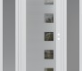 Modern Steel Front Door Diamond C5 64" x 80" white/white clear Glass Panel stainless steel LHI with 2 Sidelites frosted Glass
