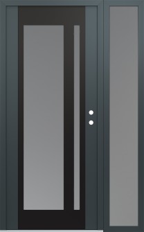 Diamond C15 52" x 80" anthracite/anthracite frosted Glass Panel black LHI with Sidelite frosted Glass