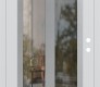 Modern Steel Front Door Diamond C14 36" x 80" white/white clear Glass Panel stainless steel LHI