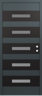 Diamond D9 36" x 80" anthracite/anthracite frosted Glass Panel black LHI