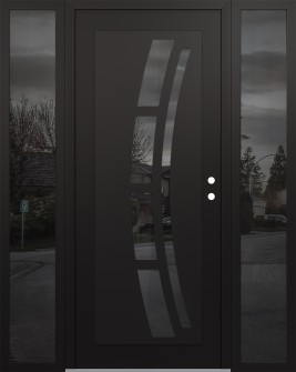 Diamond C12 68" x 80" black/black mirrored Glass Panel black LHI with 2 Sidelites mirrored Glass