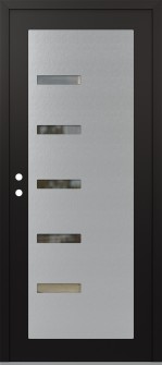 Diamond C8 36" x 80" black/black clear Glass Panel stainless steel RHI