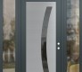 Modern Steel Front Door Diamond C4 68" x 96" anthracite/anthracite mirrored Glass Panel stainless steel LHI with 2 Sidelites and Transom clear Glass