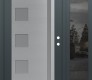 Modern Steel Front Door Diamond C3 48" x 80" anthracite/anthracite frosted Glass Panel stainless steel LHI with Sidelite mirrored Glass