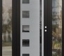 Modern Steel Front Door Diamond C3 60" x 80" black/black mirrored Glass Panel stainless steel LHI with 2 Sidelites clear Glass