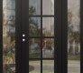 Modern Steel Front Door Diamond C16 60" x 80" black/black clear Glass Panel black RHI with 2 Sidelites clear Glass