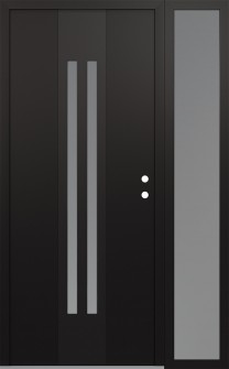 DIAMOND A8 48" X 80" BLACK/WHITE FROSTED GLASS PANEL BLACK LHI WITH SIDELITE FROSTED GLASS