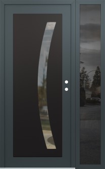 Diamond C4 48" x 80" anthracite/anthracite clear Glass Panel black LHI with Sidelite mirrored Glass