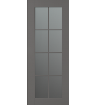 DOOR SLAB AVON 8 LITE VETRO GRAY MATTE 30" X 80" X 1 3/4"