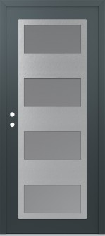 Diamond C2 36" x 80" anthracite/anthracite frosted Glass Panel stainless steel RHI