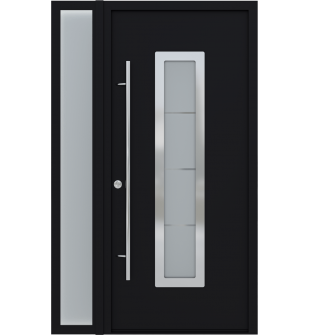 MODERN FRONT STEEL DOOR ARGOS BLACK/WHITE 49 1/4" X 81 11/16" RHI + SIDELITE LEFT