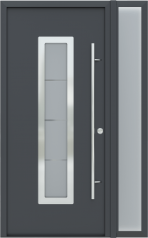 MODERN FRONT STEEL DOOR ARGOS ANTRACIT/WHITE 49 1/4" X 81 11/16" LHI + SIDELITE RIGHT