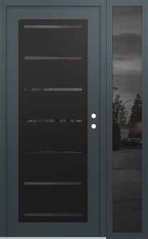 Diamond C11 48" x 80" anthracite/anthracite mirrored Glass Panel black LHI with Sidelite mirrored Glass