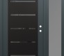 Modern Steel Front Door Diamond C11 50" x 80" anthracite/anthracite mirrored Glass Panel black LHI with Sidelite frosted Glass