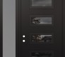 Modern Steel Front Door Diamond D1 50" x 96" black/black mirrored Glass Panel black RHI with Sidelite and Transom frosted Glass