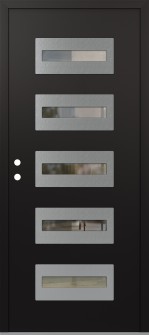 Diamond D4 36" x 80" black/black clear Glass Panel stainless steel RHI