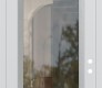Modern Steel Front Door Diamond C1 36" x 96" white/white clear Glass Panel stainless steel LHI with Transom mirrored Glass