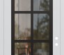 Modern Steel Front Door Diamond C16 36" x 96" white/white clear Glass Panel black LHI with Transom clear Glass