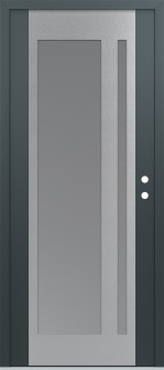 Diamond C15 36" x 80" anthracite/anthracite frosted Glass Panel stainless steel LHI