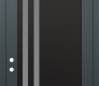 Modern Steel Front Door Diamond C6 36" x 96" anthracite/anthracite frosted Glass Panel black RHI with Transom frosted Glass