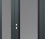 Modern Steel Front Door Diamond C1 50" x 96" anthracite/anthracite frosted Glass Panel black RHI with Sidelite and Transom frosted Glass