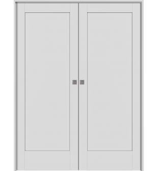 Shaker 1 Panel Primed Double pocket doors