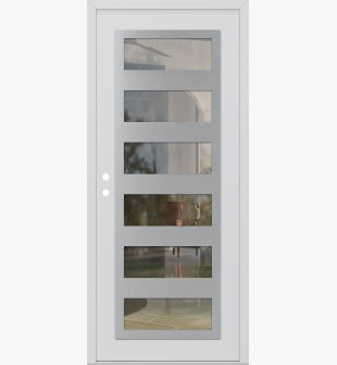 Diamond C9 36" x 80" white/white clear Glass Panel stainless steel RHI