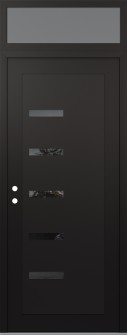 Diamond C8 36" x 96" black/black mirrored Glass Panel black RHI with Transom frosted Glass
