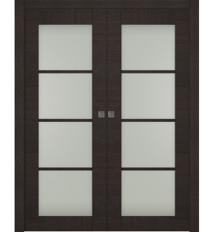 Avanti 4 Lite Vetro Black Apricot Double pocket doors