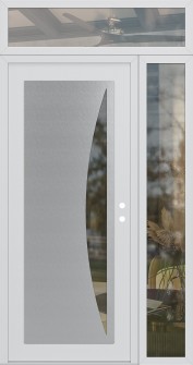 Diamond C13 52" x 96" white/white clear Glass Panel stainless steel LHI with Sidelite and Transom clear Glass