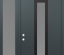 Modern Steel Front Door DIAMOND A1 52" X 96" ANTHRACITE/ANTHRACITE FROSTED GLASS PANEL BLACK RHI WITH SIDELITE AND TRANSOM FROSTED GLASS