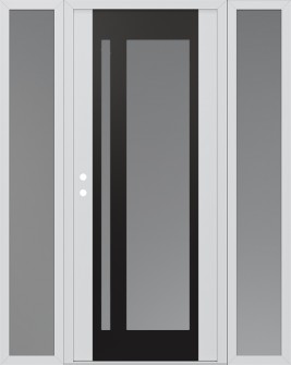 Diamond C15 64" x 80" white/white frosted Glass Panel black RHI with 2 Sidelites frosted Glass