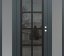 Modern Steel Front Door Diamond C16 68" x 80" anthracite/anthracite mirrored Glass Panel black LHI with 2 Sidelites frosted Glass