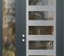 Modern Steel Front Door Diamond C9 52" x 96" anthracite/anthracite clear Glass Panel stainless steel RHI with Sidelite and Transom clear Glass