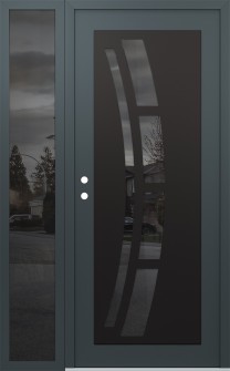 Diamond C12 52" x 80" anthracite/anthracite mirrored Glass Panel black RHI with Sidelite mirrored Glass