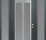 Modern Steel Front Door Diamond C14 60" x 96" anthracite/anthracite frosted Glass Panel stainless steel LHI with 2 Sidelites and Transom frosted Glass