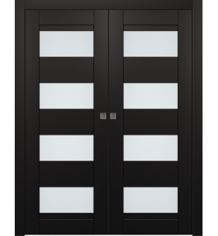 Della Vetro Black Matte Double pocket doors