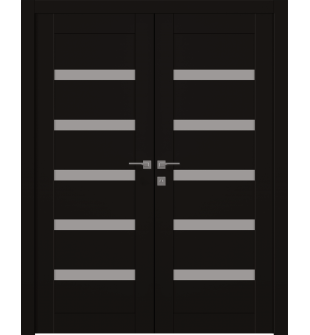Leora Vetro Black Matte Double doors