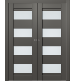 Della Vetro Gray Matte Double pocket doors