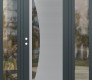 Modern Steel Front Door Diamond C13 60" x 80" anthracite/anthracite clear Glass Panel stainless steel RHI with 2 Sidelites clear Glass