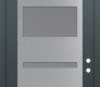 Modern Steel Front Door Diamond C10 36" x 96" anthracite/anthracite frosted Glass Panel stainless steel LHI with Transom frosted Glass