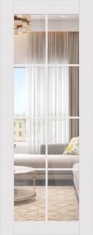 DOOR SLAB SMART PRO 8 LITE CLEAR VETRO POLAR WHITE 32" X 84" X 1 3/4" TEMPERED CLEAR GLASS